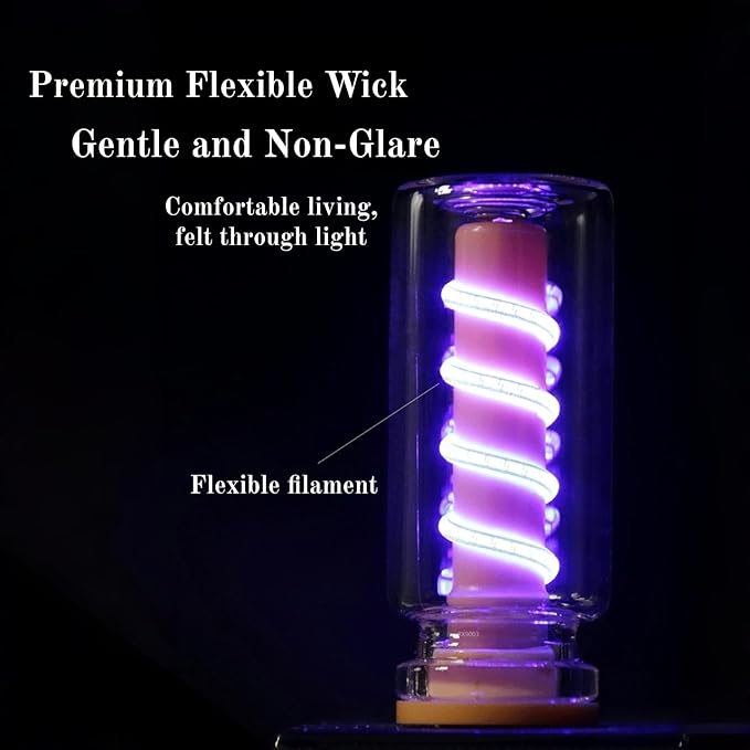 8-Pack Mini USB LED Night Lights – Touch Control, Glass Bottle Design with Spiral Filament, Assorted Colors for Car Interior, Bedroom, Party & Camping.