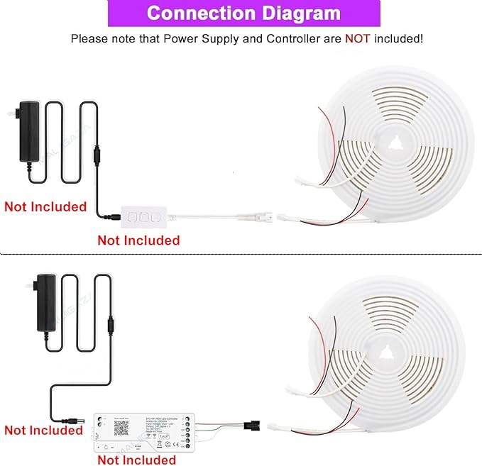 Addressable COB LED Strip, IP68 Waterproof 24V 16.4ft WS2811 RGB-IC Dream Rainbow Color White PCB LED Tape 720LEDs/m with Silicone Tube for Outdoor Decor Lighting (Without Controller and Power Supply)