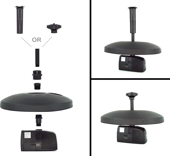 HALF OFF PONDS Small Floating Fountain – 750 GPH Pump for Ponds & Water Gardens – Adjustable 40" Spray – Color-Changing RGB LED Ring, Float, 3 Nozzles & 30' Cord