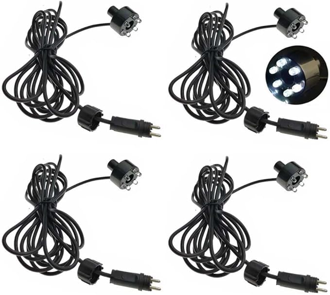 Wholesale Fountain Submersible LED Light Fountain Ring (6-LED no AC Plug) for Garden, Square, Yard (White,4)