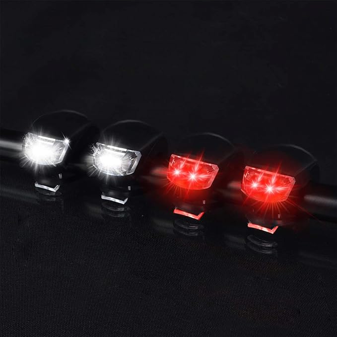 Malker Bicycle Light Front and Rear Silicone LED Bike Light Set - Bike Headlight and Taillight,Waterproof & Safety Road,Mountain Bike Lights,Batteries Included