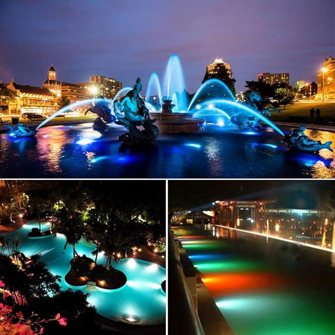 Underwater Light 18W RGB Waterproof Grade IP68 LED Color Changing Spot Light Landscape Lighting Suitable for Swimming Pools, Fountains, Waterfalls, Aquariums（Not Include Transformer）
