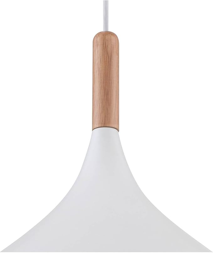 Possini Euro Design Felton White Aluminum Mini Pendant Light 13" Wide Mid Century Modern Round Shade Fixture for Dining Room House Entryway Bedroom Kitchen Island Hallway High Ceilings