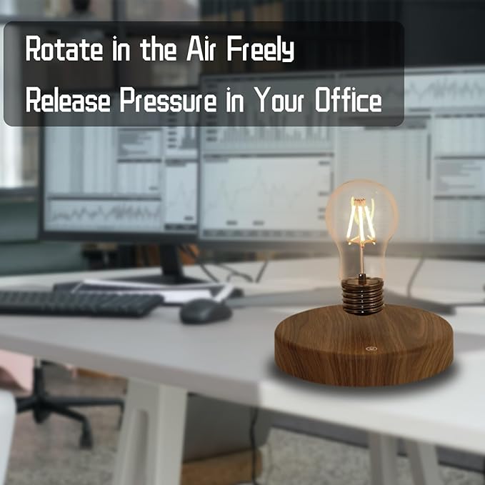Levitating Floating Light Bulb, Magnetic Levitation Wireless Bulb Lamp, Gravity Lamps, Magnetic Levitating Decor& Display for Room and Office, Unique Tech Gift and Toy.