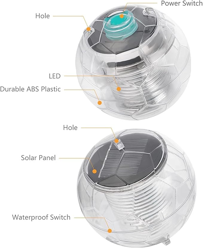 Floating Solar Lamp, LED 7 Colors Swimming Pool Pond Decoration Light Automatic Color Change Glow Ball Light for Swimming Pool Garden
