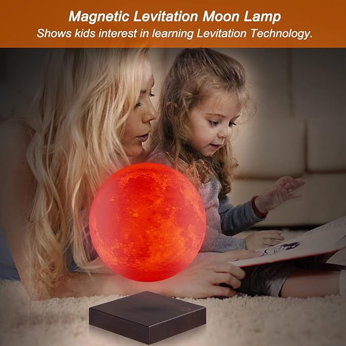 VGAzer Moon Lamp 3D Printing Magnetic Levitating Moon Light Lamps for Home、Office Decor, Creative Gift-6 Inch,Has 16 Colors 20 Modes