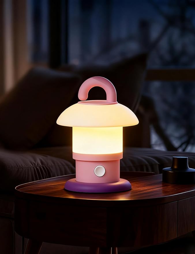 LED Night Light for Bedroom - Tap Control Table Lamp with 3 Brightness Levels, USB Rechargeable & Battery Powered Bedside Lamp for Kids and Nursery Christmas Gifts for Birthday