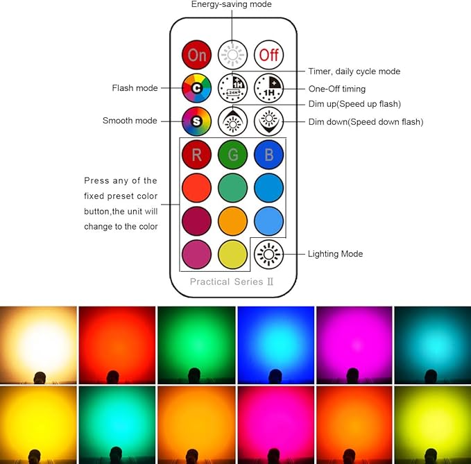 GU10 LED Bulbs 40W Equivalent 400LM, Color Changing Spot Light Bulb with Remote, RGB + Warm White, 45° Beam Angle and Memory, Mood Ambiance Lighting (6 Pack)