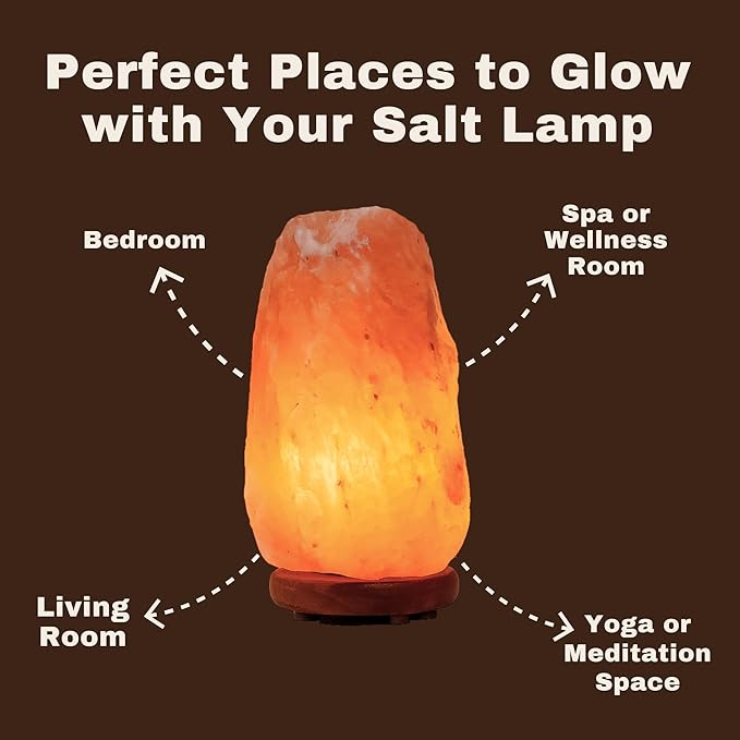 Salt Rock Lamp Set of 2 – Small Himalayan Salt Lamp Night Light for Home & Bedroom Décor