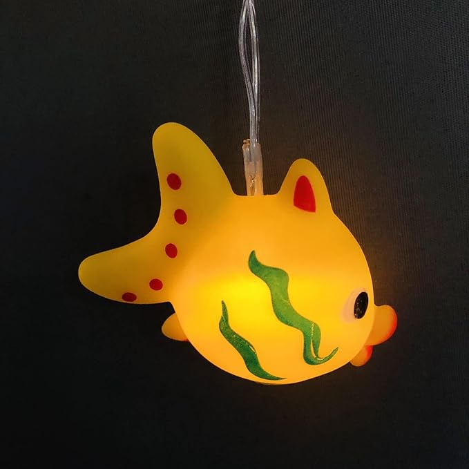 Fish String Lights 5.4FT 10LEDs Spotted Fishes Grouper Fairy Lights for Beach Party Bedroom Camping Decoration