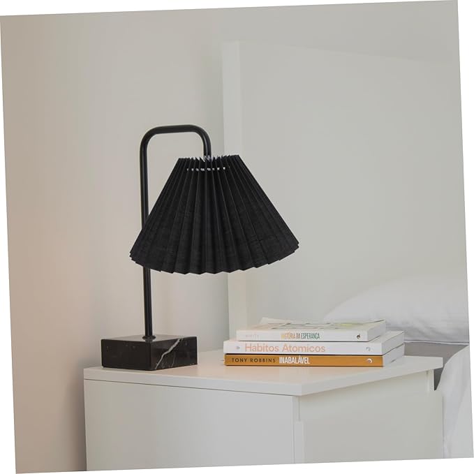DIY Pleated Fabric Lamp Shade for Table and Floor Lamps Vintage Design Black Color Suitable for Hotels and Home Decor Easy to Install