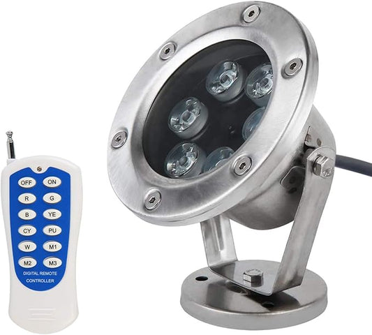 JSN&PC LED Underwater Lights 18W RGB Color Changing with RF Remote Controller & IP68 Waterproof Joint for Party Swimming Pool Fountain Water Rockery Grass Land