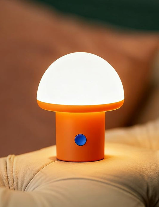 LED Night Light for Bedroom - Cute Mushroom Mini Desk Lamp with 3 Brightness Levels, USB Rechargeable & Portable Bedside Lamp for Kids and Nursery Christmas Gifts for Birthday