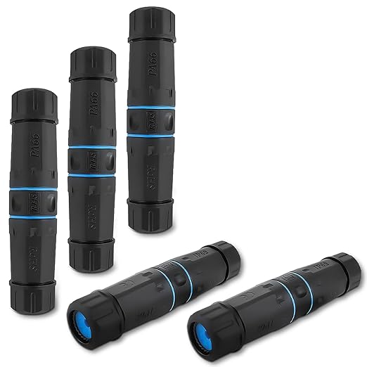 IP68 Waterproof RJ45 Coupler Shielded Pure Copper Ethernet Coupler - Outdoor LAN Cable Connector for Cat5/ Cat5e/Cat6/Cat7/Cat8 Ethernet Cable (Black 5 PCS Female)
