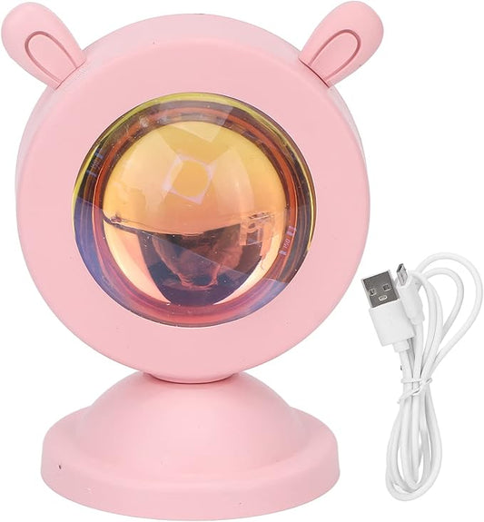 Sunset Lamp,Sunset Projection Light,Cute Rabbit Ear Shape LED Sunset Projection Lamp for Photo Video Vlog Backgroung,Romantic Family Atmosphere