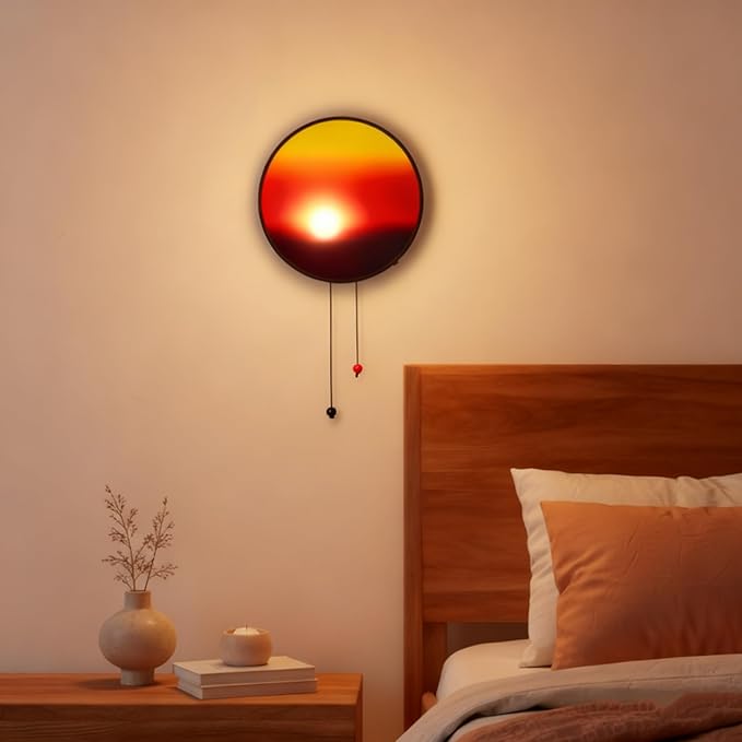 Sunset Lamp Wall Light, Sun-Tracking Ambient Lighting with Manual Sunset Mode | Modern Warm Mood Lighting for Funky Home & Office Decor