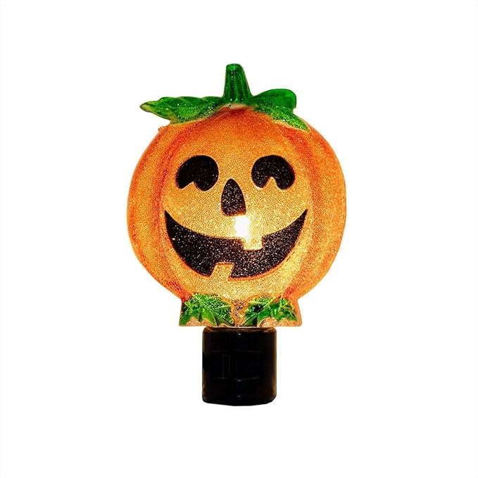 Novelty Lights LED Lamp Pumpkin Halloween Decoration Night Light with Swivel Plug