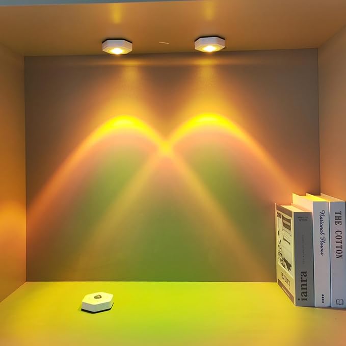 2-Pack Sunset Lamp Projection Hexagonal Colorful Sunset Red Wall Lamp LED Touch Control Two Brightness Adjustable Cabinet Decorative Light