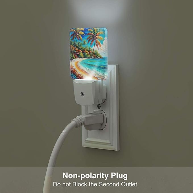 Seaside Town Night Light,Plug Into Wall Decor for Stairway,Hallway,Kitchen,Dusk to Dawn Sensor Nightlights for Boys/Girls/Women/Men Room Gifts