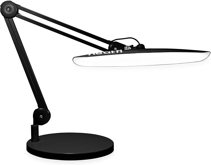 Neatfi XL LED Desk Lamp with Base, 2200 Lumens, 24W, 20-Inch Wide Head, Dimmable 4 Brightness Levels, Task Light for Home Office, Crafts, Workbench (Non-CCT, Black)