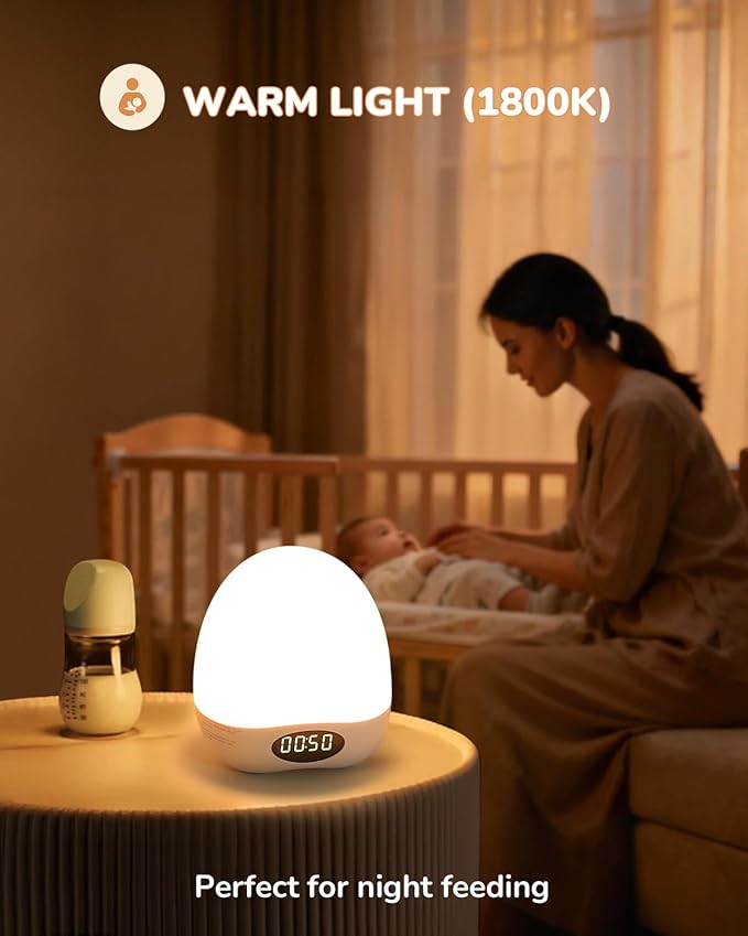Egg Night Light for Nursery, Portable Rechargeable Baby Nightlight with Touch Control & RGB Color Changing, Dimmable Breastfeeding Lamp with Timer, Cute Wireless Night Light, Newborn Essentials