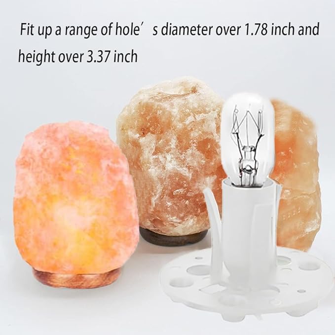 Himalayan Salt Lamp Cord White, 6ft with Dimmer Switch, Replacement Cord with 3.34 Inch Base, 6 15W E12 Bulbs
