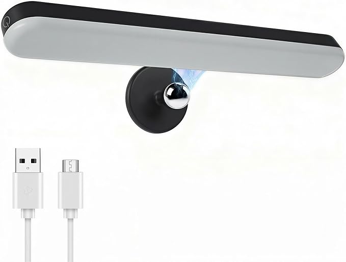 Wireless Vanity Lights for Mirror, Rechargeable Battery Operated Stick on Lamp, Adjustable Makeup Light, Cordless Magnetic LED Bar Renter Friendly Lighting Decor Gift, Black