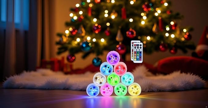 Christmas Lights Battery Operated LED Color Changing Pumpkin Light Candle Light with Remote for Party Event Pool Pond Fountains Wedding Christmas Vases Decor(10pcs)