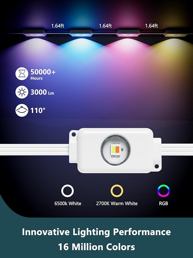 100FT Permanent Outdoor Lights Pro, RGBIC Smart Eave Lights with App/Remote Control, IP67 Waterproof, 44 Scene Modes with 40lm RGB for Outdoor Decorations, Christmas, Halloween