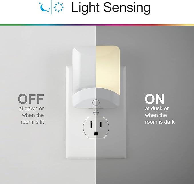 GE Color Changing LED Night Light for Kids, Dusk to Dawn Sensor, Home Decor Apartment Essentials, Wall Lights for Bedroom, Ambient Lighting, Nightlights Plug in, 1 Pack, 34693