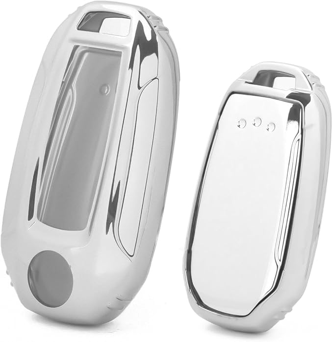 x xotic tech Silver TPU Key Fob Shell Full Cover Case,Compatible with Infiniti Q50 Q60 QX50 QX55 QX60 Smart Keyless Entry Key