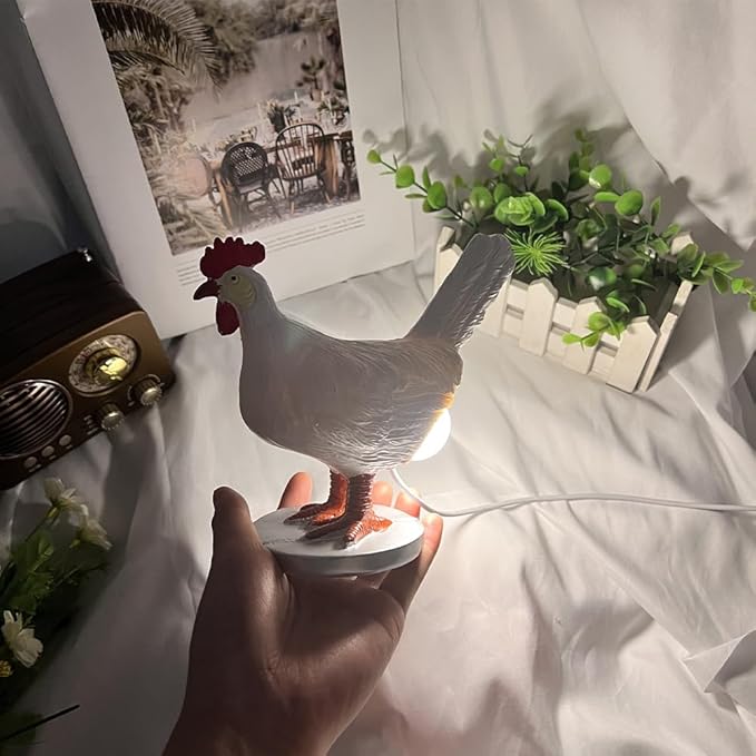 Chicken Egg lamp, LED 3D Hen Egg Lamp Cute Night Light, Resin Chicken Eggs Night Light with USB for Study Room Decoration, Easter, Christmas, Birthday Gifts