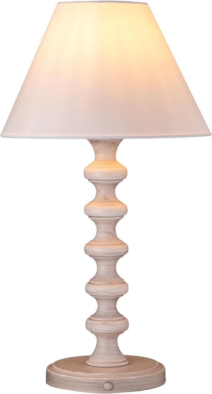 O'Bright Ember Rechargeable Table Lamp (Whitewashed_Baluster)