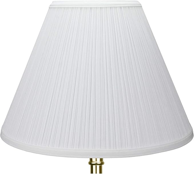 FenchelShades.com Set of 2 Lampshades 6.5" Top Diameter x 15" Bottom Diameter x 11" Slant Height with Washer (Spider) Attachment for Lamps with a Harp (Pleated Mushroom White)