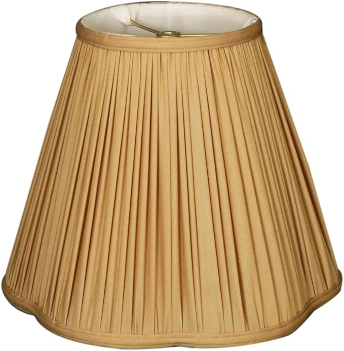 Royal Designs, Inc. BS-754U-13EG Bottom Scallop Gather Pleat Basic Lamp Shade with UNO Threaded Fitter, 5 x 13 x 9.5, Eggshell
