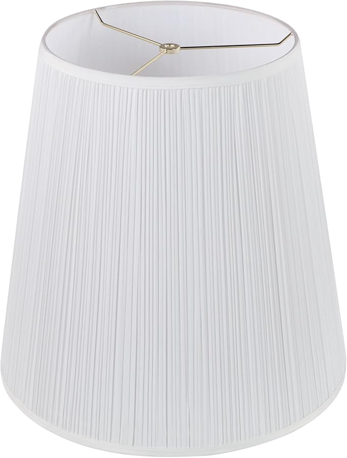 Aspen Creative 33135, Mushroom Pleated Traditional Spider Lamp Shade, White, 12" Top x 18" Bottom x 18" Slant