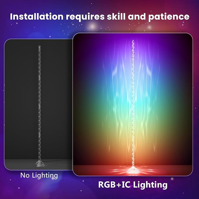 DAYBETTER Crystal Floor Lamp RGB+IC Corner Lamp with Magic Color, APP & Remote Control, 220 Lumens for Mood, NOT for Lighting, for Corner Decoration (Installation Requires Skill and Patience)