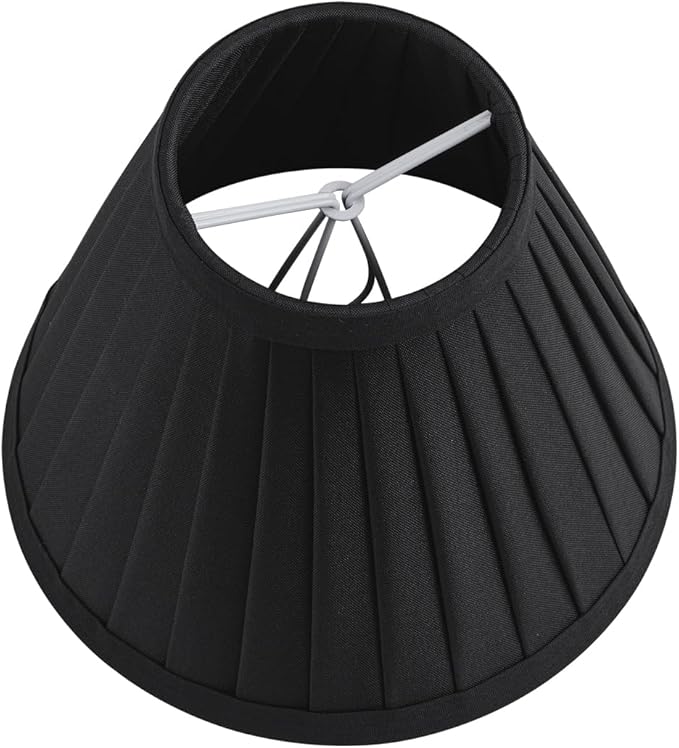 6 Pack Black Silk Pleated Chandelier Shades, 3" Top x 6" Bottom x 5" High, 3x6x5 Inch Clip On E12 Bulb, Pendant Light Wall Sconce Lamp Shades, Silk-Pleat Handmade Barrel Lampshade Covers(Small Size)