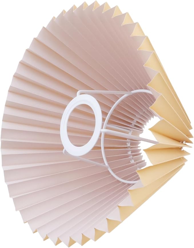KUMGROT E28 Small Pleated Lamp Shade Scalloped Lamps Shade Lamp Replacement Cute Lamps Bedroom Living Room Home Office Decoration Dark Khaki