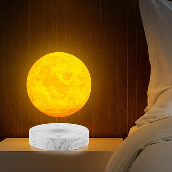 Magnetic Levitating Moon Lamp Rotating Floating Moon Lamp Night Light 3 Colors Moon Levitating Lamp Decorative for Living Room