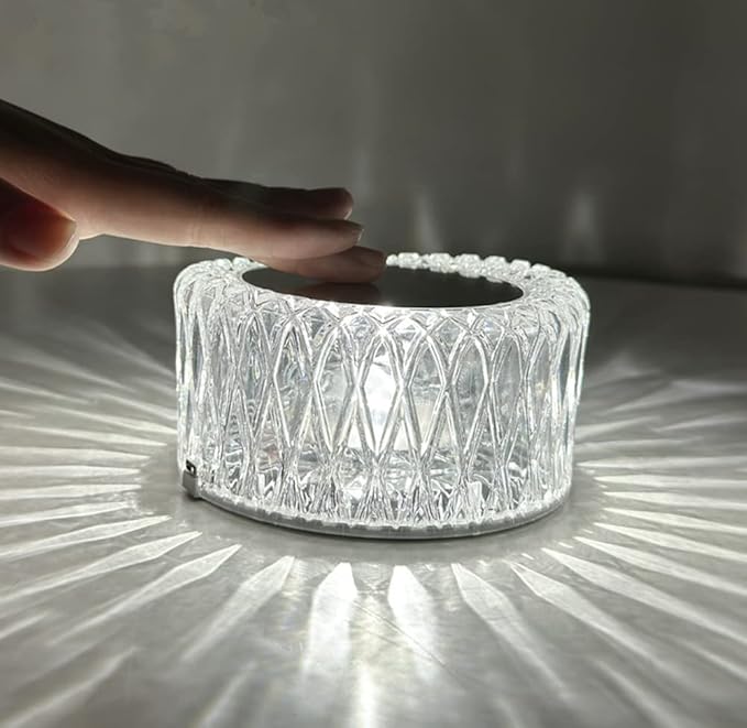 Crystal Lamp, Crystal Table Lamp Rose Crystal Lamp USB Diamond Table Lamp 16 Color Changing Touch Crystal Lamp (A)