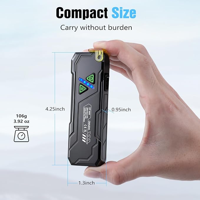 EDC Rechargeable Flat Flashlight 1000 Lumens White LED/UV/RGB Ambient Signaling Flashlights, Magnetic Clip on Pocket Light for Outdoors, Emergency, Working (1, Black, Compact)