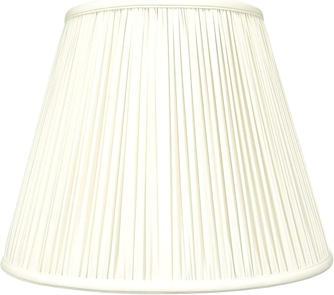 Royal Designs Deep Empire Gather Pleat Basic Lamp Shade, Eggshell, 10 x 20 x 15