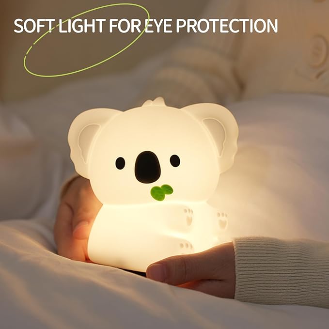 Koala Night Light, 7 Colors Dimmable Bedside Lamp, Touch Control Night Lamp with Timer for Kids Adults, Used for Camping Party Room Decor (Koala)
