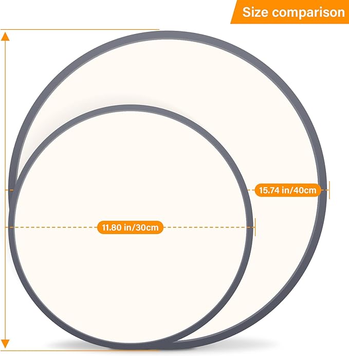 Modern Dimmable LED Close to Ceiling Light Minimalist Wood Oak Flush Mount Ceiling Light Fixture with Lampshade for Bedroom Living Room Bathroom Laundry Room (Grey-Dimmable, 11.8''/30cm)