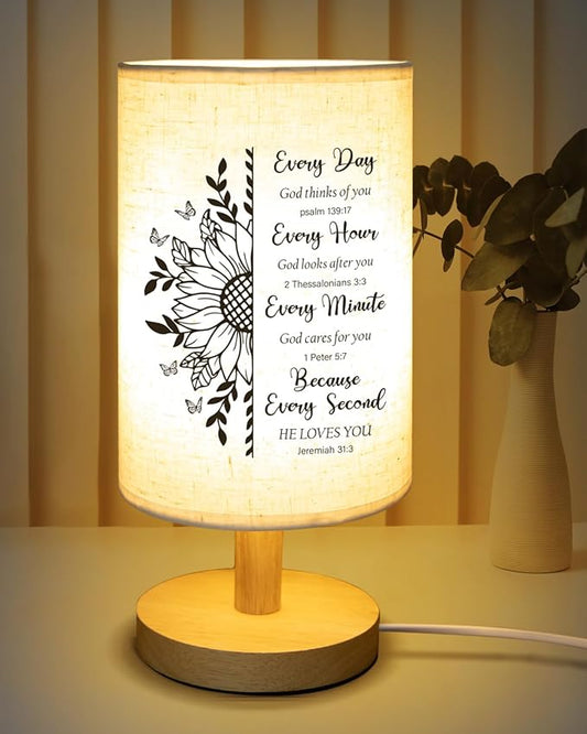 Christian Gifts for Women Table Lamp, Religious Gifts for Women with Bible Verse Prayer Inspirational Gift Fabric Lamp Spiritual Gifts for Woman, Friend
