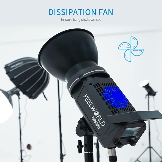 FEELWORLD FL225B 2700K~6500K Bi-Color Video Studio Light 225W Continuous Lighting CRI96+ TLCI97+ 64500lux@1m for Film, Live Streaming, Videography, Photography, Wedding, Interview