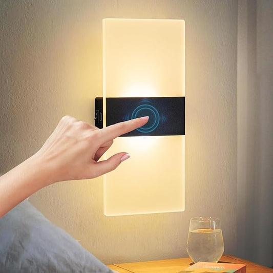 Wall Sconce, LED Wall Lights for Room Decor, Battery Operated Wall Sconce, Remote Control, Dimmable, Rechargeable, Small Night Lights for Hallway Stairway Porch Closet