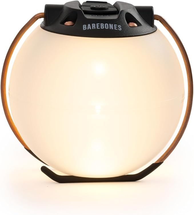 Barebones Multi-Colored Globe Light - Rechargeable LED Lantern with 9 Light Settings, USB-C Charging, Compact and Portable for Camping, Backyard, and Outdoor Fun