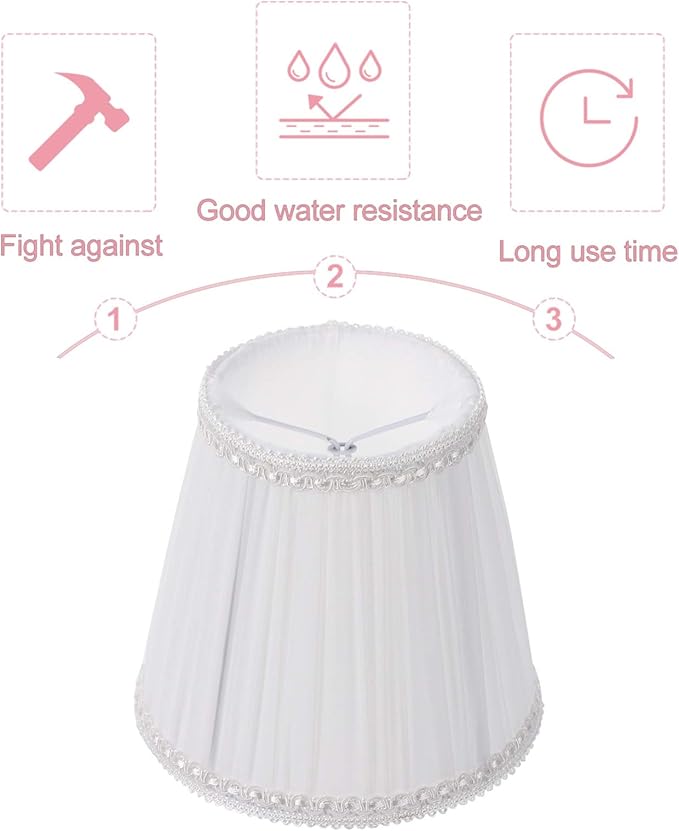 ARTIBETTER Cloth Bubble Clip-on Lamp Shade 5.12 Inch Pleated Fabric Lampshade Cover for Table Lamps Floor Lamps and Chandeliers Soft Diffused Lighting for Bedroom and Living Room Decor